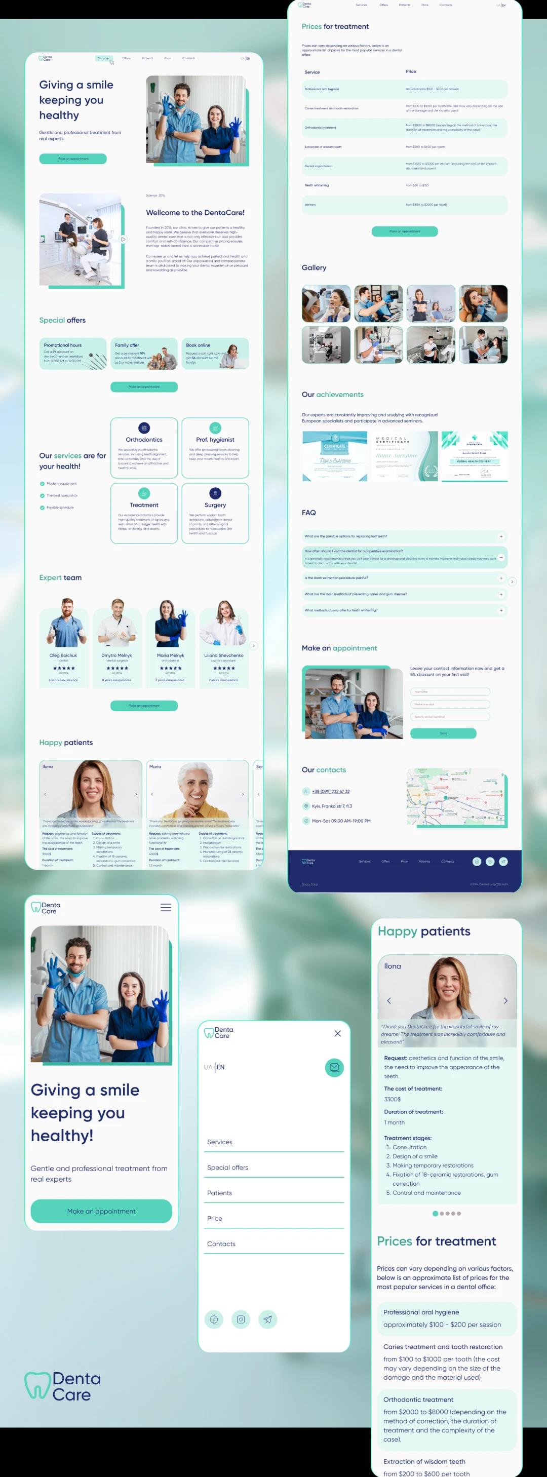 You can see the result of the site development, all its sections and chapters