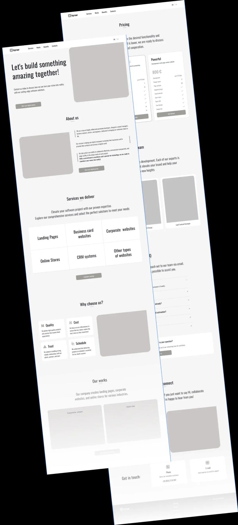You can see a mockup of the developed site
