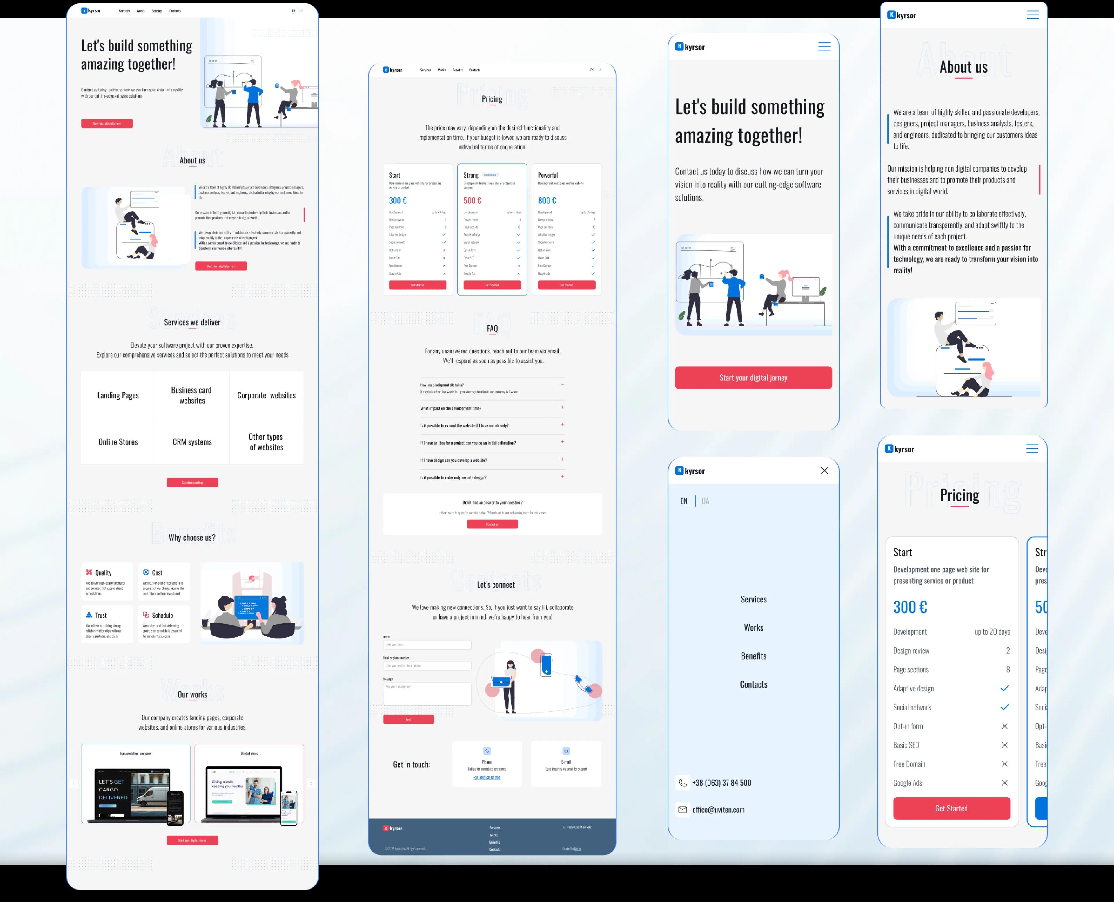 You can see the result of the site development, all its sections and chapters