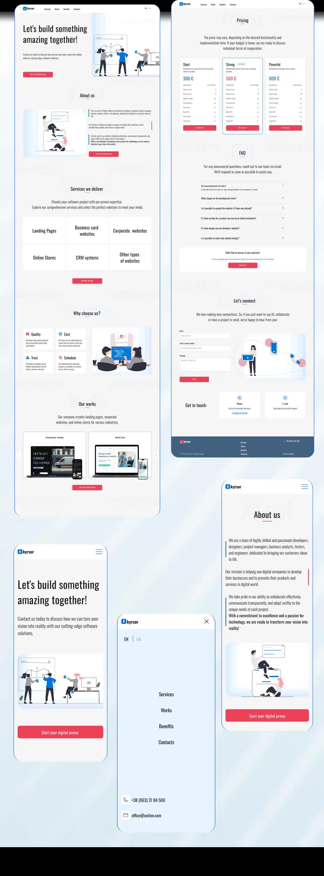 You can see the result of the site development, all its sections and chapters