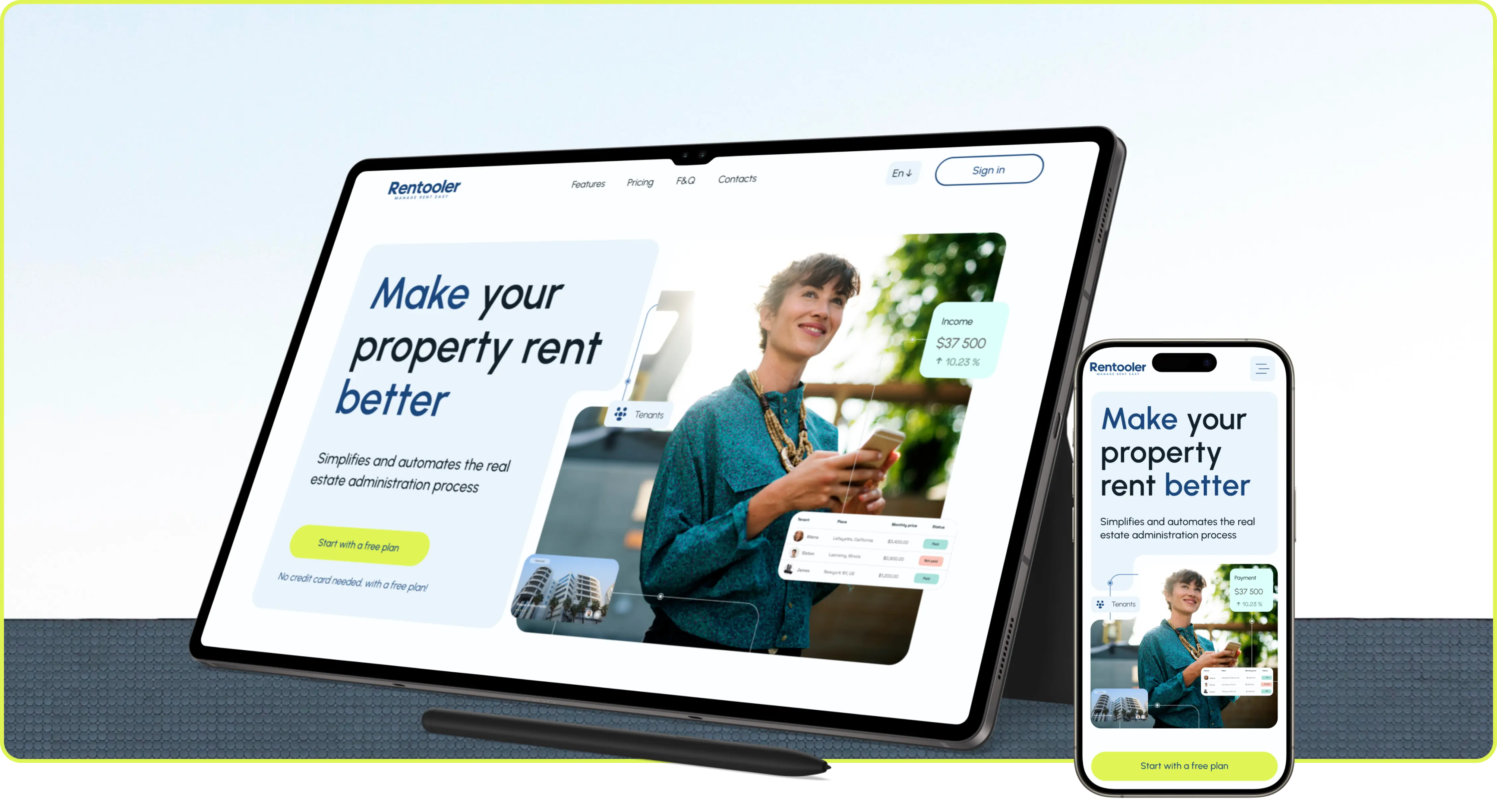 Crafting a user-friendly and stylish landing page for real estate management app.