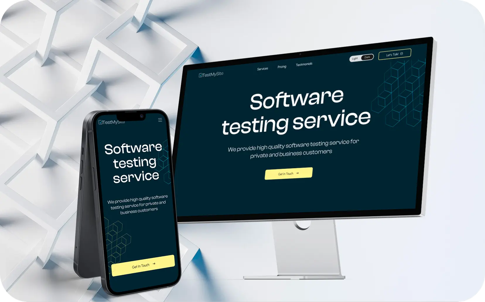 Landing page for a software testing service with a clean, user-friendly design that builds trust while staying informative and engaging.