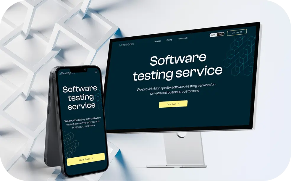 Landing page for a software testing service with a clean, user-friendly design that builds trust while staying informative and engaging.