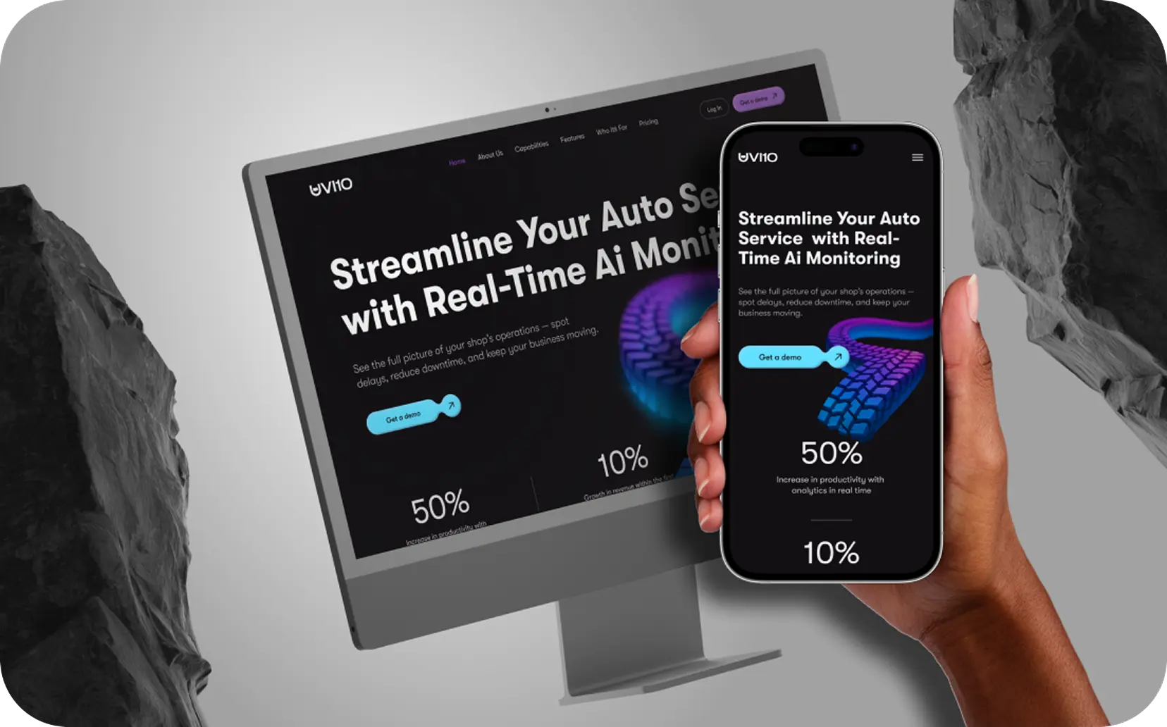 Landing page for an AI-powered auto service monitoring platform with a bold, tech-driven design that builds trust and drives engagement.