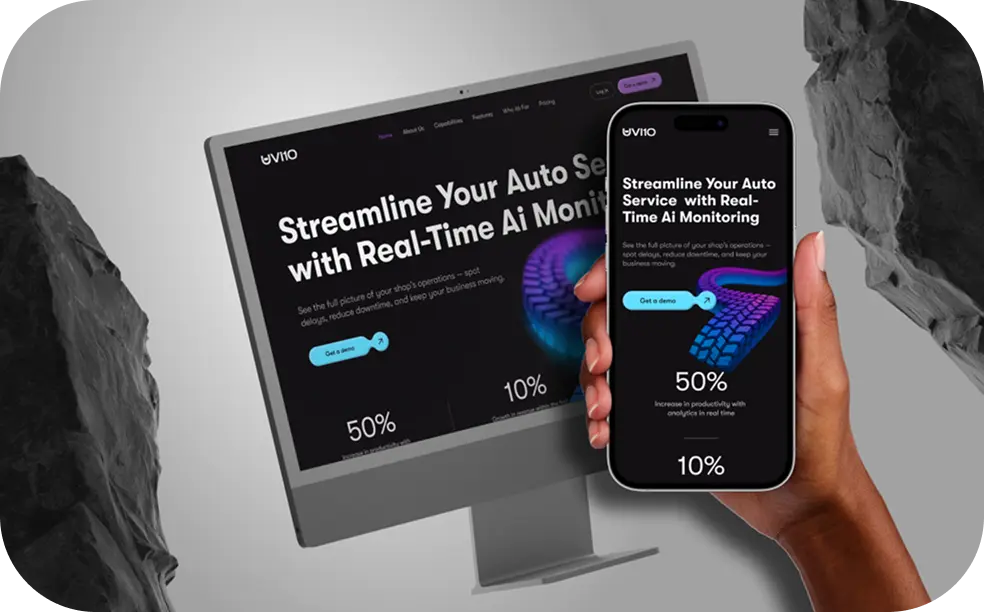 Landing page for an AI-powered auto service monitoring platform with a bold, tech-driven design that builds trust and drives engagement.